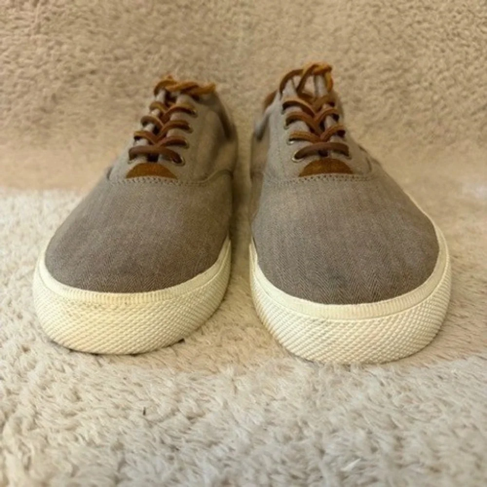 Polo Ralph Lauren Vaughn Mens Brown Herringbone Chambray Shoes Sneakers Size 13D